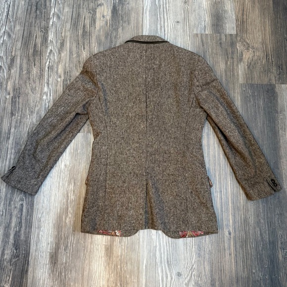 EDGE by WD NY Slim Fit Tweed Blazer Paisley Lined Brown Women's Jacket Size S - Picture 5 of 11